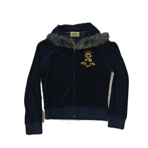 Juicy Couture Velour Hoodie w/ Faux Fur Trim – Size M – Excellent Condition.